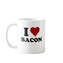 I HEART BACON COFFEE MUGS