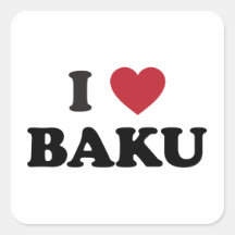 I Heart Baku Azerbaijan Square Sticker