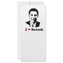 I Heart Barack T-shirt rack cards