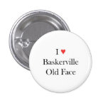 I heart Baskerville Old Face Pinback Buttons
