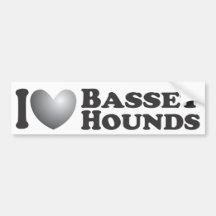 I Heart Basset Hounds - Bumper Sticker