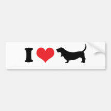 I Heart Basset Hounds Bumper Stickers