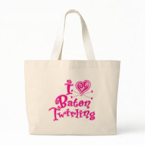 I Heart Baton Twirling Tote Bags