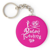 I Heart Baton Twirling Keychain