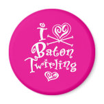 I Heart Baton Twirling Fridge Magnets