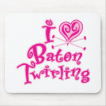 I Heart Baton Twirling Mouse Mats