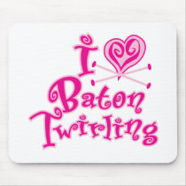 I Heart Baton Twirling Mouse Mats