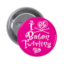 I Heart Baton Twirling Pinback Button