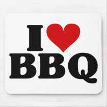 I Heart BBQ Mouse Pads