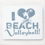 I Heart Beach Volleyball Mousepads