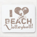 I Heart Beach Volleyball Mouse Pads