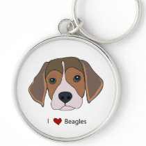 I Heart Beagles Keychain