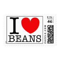 i heart beans postage stamp