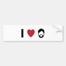 I heart beard bumper stickers