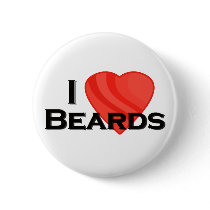 I Heart Beards Pin Back Button