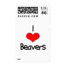 i-heart-beavers postage stamp