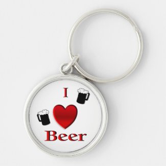 I Heart Beer Key Chain