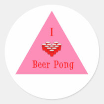I (heart) Beer Pong Sticker stickers