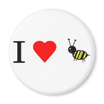 I heart bees magnets