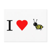 I heart bees post card
