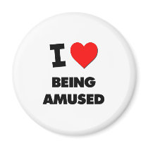 I Heart Being Amused Fridge Magnets