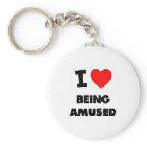 I Heart Being Amused Keychains