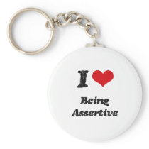 I Heart Being Assertive Keychains