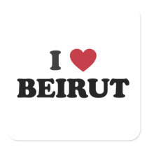 I Heart Beirut Lebanon Square Stickers