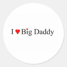 I Heart Big Daddy Round Stickers