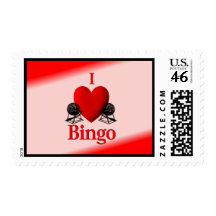 I Heart Bingo Postage Stamps