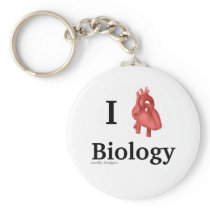 i heart biology keychain