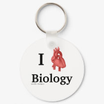 i heart biology keychain