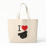 I Heart Black Pugs bags