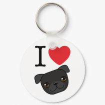 I Heart Black Pugs keychains by JustDogs I Heart Black Pugs keychains