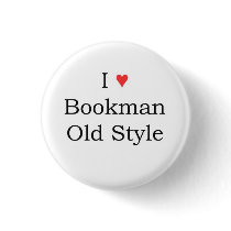 I heart Bookman Old Style buttons