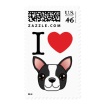 I Heart Boston Terriers Postage Stamp
