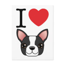I Heart Boston Terriers Postcards