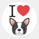 I Heart Boston Terriers Sticker