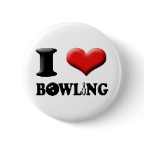 I Heart Bowling Button