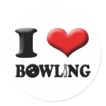 I Heart Bowling Sticker
