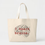 I heart brains. canvas bag