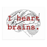 I heart brains. postcards
