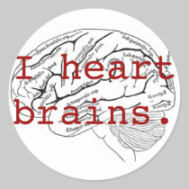 I heart brains. stickers
