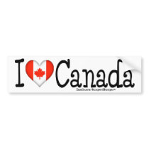 I HEART CANADA bumper stickers