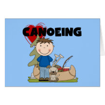 I Heart Canoeing Boy Tshirts and Gifts Greeting Cards