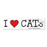 I HEART CATS BUMPER STICKERS