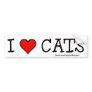 I HEART CATS BUMPER STICKERS
