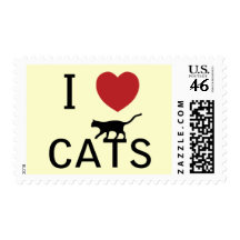 i heart cats postage