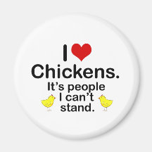 I (Heart) Chickens Fridge Magnet