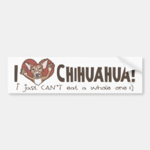 I Heart Chihuahua Bumper Sticker